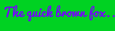 Image with Font Color 7400FF and Background Color 00D222